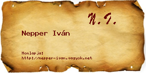 Nepper Iván névjegykártya